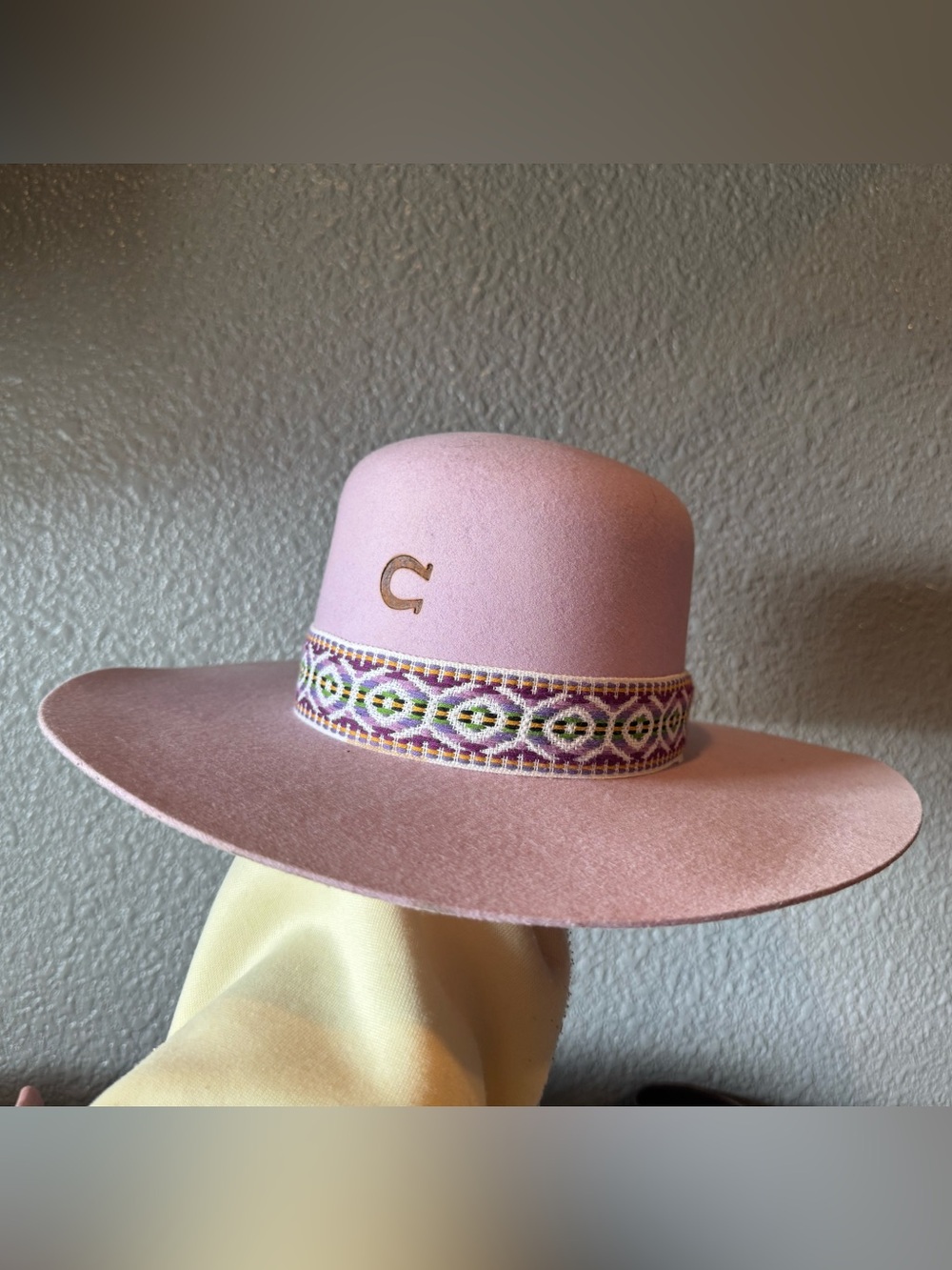 Purple Charlie 1 Horse Wide-Brim Decorative Band Women's Hat